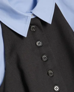 Grey Hybrid Waistcoat Detail Shirt