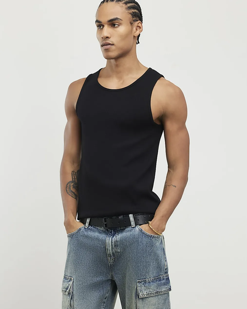 Grey Marl Rib Vest Multipack