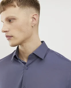 Grey Muscle Fit Comfort Stretch Shirt
