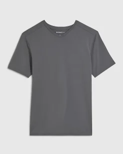 Grey Muscle Fit Cotton V Neck T-Shirt