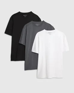 Grey Muscle Fit Crew Neck T-Shirts 3 Pack