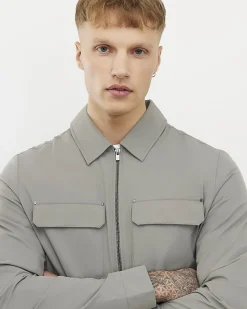 Grey Muscle Fit Shacket