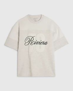 Grey Oversized Cotton Blend Riviera T-Shirt