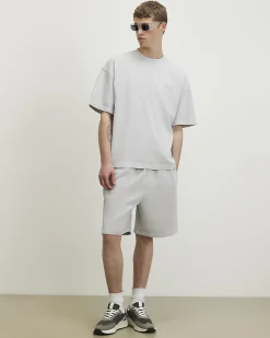 Grey Oversized Cotton T-Shirt & Shorts Set