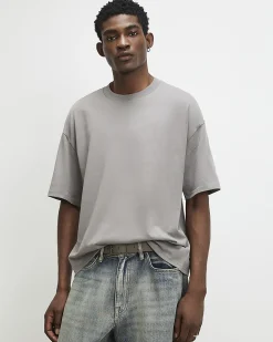 Grey Oversized Fit Cotton Heavyweight T-Shirt