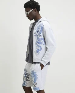 Grey Oversized Fit Hokkaido Washed Shorts