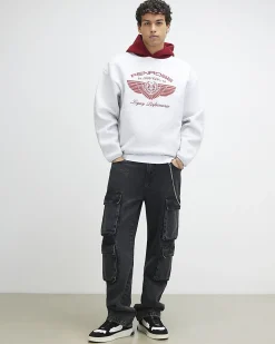Grey Oversized Fit Penrose Hoodie