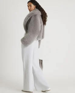 Grey Premium Drawstring Wide Leg Joggers