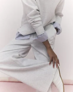 Grey Premium Drawstring Wide Leg Joggers