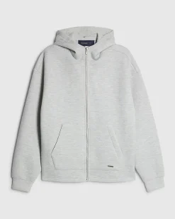 Grey Premium Oversized Zip Through Hoodie