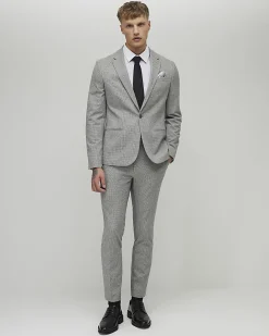 Grey Puppytooth Skinny Fit Suit Jacket