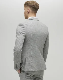 Grey Puppytooth Skinny Fit Suit Jacket