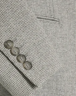 Grey Puppytooth Skinny Fit Suit Jacket