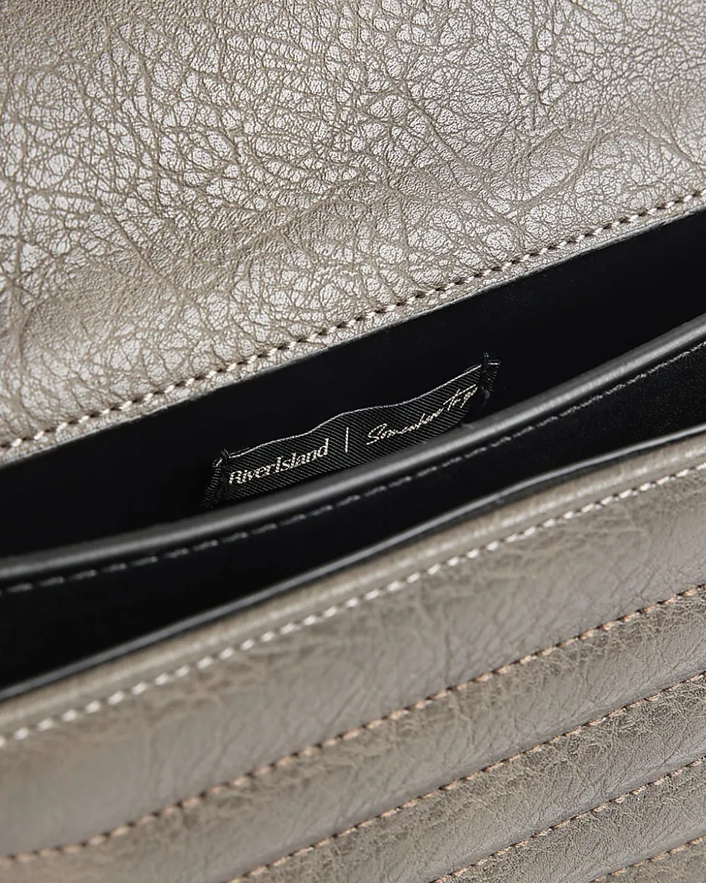 Grey Quilted Chain Shoulder Bag