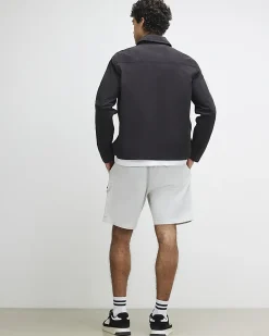 Grey Regular Fit Cargo Shorts