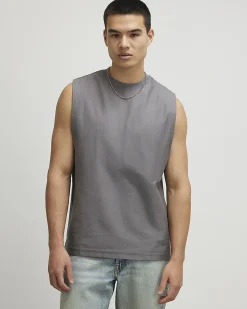 Grey Regular Fit Essential Tank Top