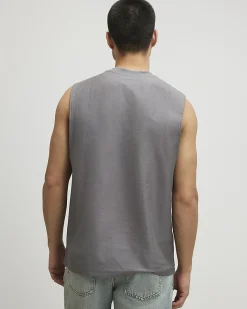 Grey Regular Fit Essential Tank Top