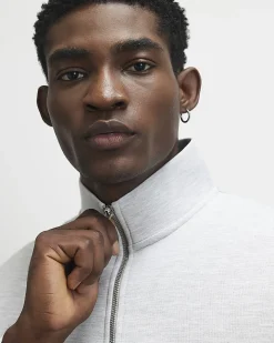 Grey Regular Fit Funnel Sweatshirt