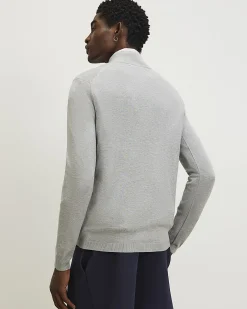 Grey Regular Fit Half Zip Jumper