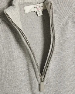 Grey Regular Fit Half Zip Jumper