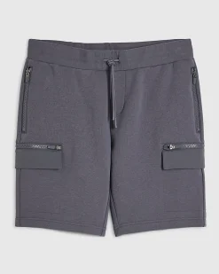 Grey Regular Fit Nylon Pocket Cargo Shorts