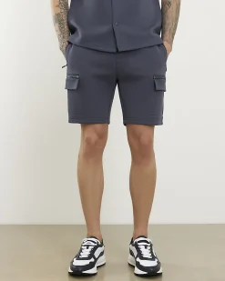 Grey Regular Fit Nylon Pocket Cargo Shorts