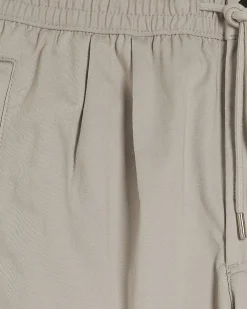 Grey Regular Fit Pleated Joggers