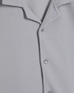 Grey Regular Fit Revere Short Sleeve Shirt