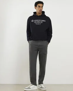 Grey Regular Fit Stretch Cargo Trousers
