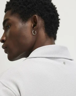 Grey Regular Fit Textured Shirt
