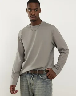 Grey Regular Midweight Long Sleeve T-Shirt