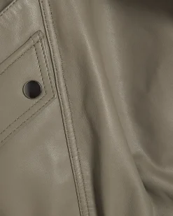 Grey RI Studio Leather Bomber Jacket