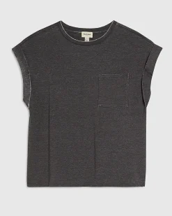 Grey Short Sleeve Burnout Pocket T-shirt