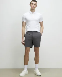 Grey Skinny Fit Cargo Shorts