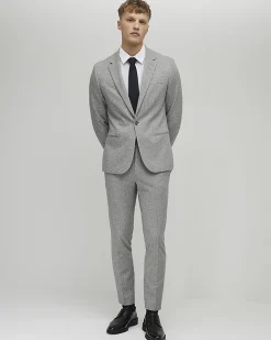 Grey Skinny Fit Puppytooth Suit Trousers