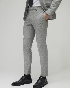 Grey Skinny Fit Puppytooth Suit Trousers