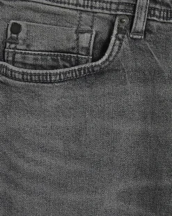 Grey Skinny Fit Ripped Stretch Jeans