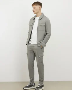 Grey Skinny Fit Stretch Cargo Trousers