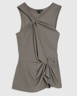 Grey Sleeveless Double Twist Top