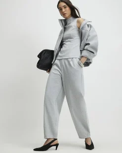 Grey Sleeveless Interlock High Neck Top