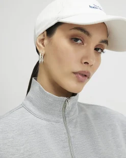 Grey Sleeveless Zip Through Interlock Top