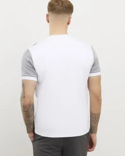 Grey Slim Fit Blocked Crew Neck T-shirt