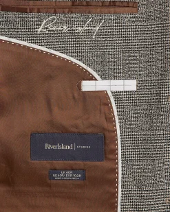 Grey Slim Fit Check Suit Jacket