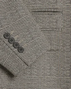Grey Slim Fit Check Suit Jacket