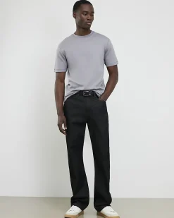 Grey Slim Fit Interlock Cotton T-Shirt