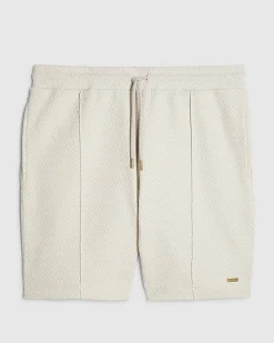 Grey Slim Fit Jacquard Textured Shorts