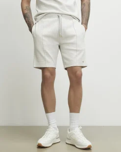 Grey Slim Fit Jacquard Textured Shorts