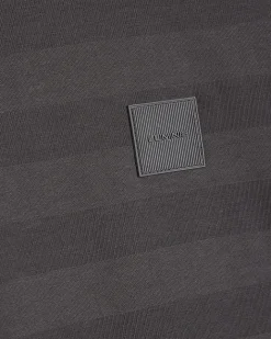 Grey Slim Fit Luminis Badge Stripe T-Shirt