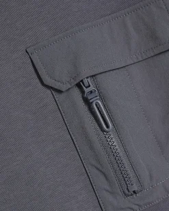 Grey Slim Fit Nylon Pocket Sweatshirt