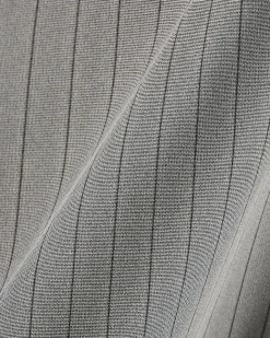 Grey Slim Fit Pinstripe Polo Shirt